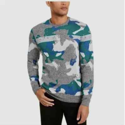 Suéter ALFANI Verde Camuflaje Cuello Redondo XL Foto 1 de 3