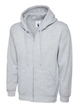 UNEEK Full Zip Hooded Heavyweight Sweatshirt Casual Hoodie Top UC504 Grey 2XL