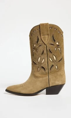 Isabel Marant Duerto Bota Occidental Taupe Caqui Talla 38 EE. UU. 7 - 7,5 Taupe Caqui Nueva en Caja Foto 1 de 4