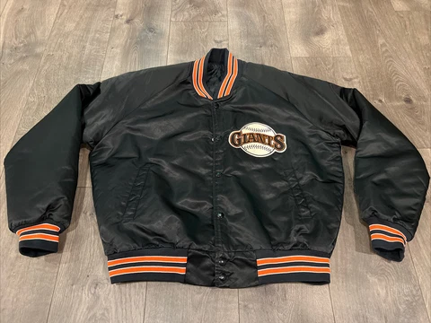 VINTAGE San Francisco Giants Jacket Large Chalk Line Varsity READ Cover