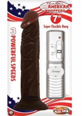 Consolador vibrador Real Skin All American Whoppers con control remoto por cable de 7 pulgadas Foto 1 de 3