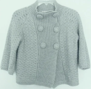 River Island KNIT JACKET Angora & Wool 3/4 sleeve Crop length ~ Women sz 6 to 8 - Picture 1 of 6