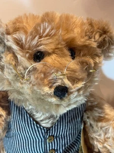 1993 Hermann Teddy Original Bear #27/3000 – Mohair – W/ Certificate & Vest, 18" - Imagen 1 de 13