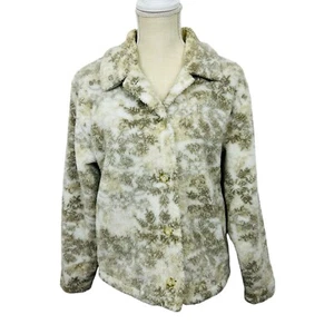 Chaqueta polar Woolrich Deep Pile con botones copo de nieve para mujer talla M blanca gris - Imagen 1 de 10