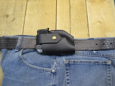 Coldre de couro para Ruger 380 LCP e LCP II com/sem traço carmesim ESQUERDA - Imagem 1 de 4