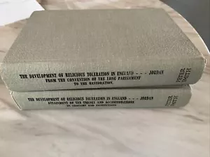Die Entwicklung religiöser Toleranz in England W. K. Jordan 2 Bände HC - Bild 1 von 3