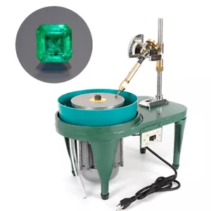 Gem Faceting Machine Gemstone Flat Grinder Jewelry Lapidary Cutter Polisher 180W - Picture 1 of 10