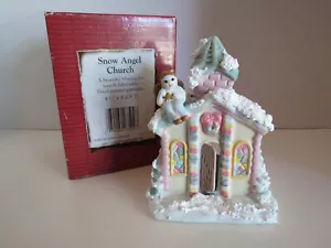 Springwater Enterprises Snow Angel Church Snow Village Tealight Candle Holder - Picture 1 of 9