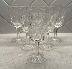 Set of 6 Waterford Crystal ASHLING 6-7/8" Water Wine Goblets Signed EXCELLENT - Picture 1 of 6