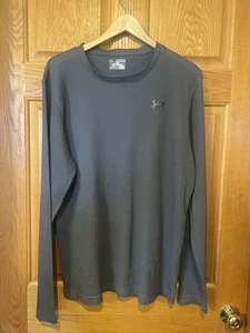 CU13 Under Armour Waffelstrick Thermo lockere Passform grau Rundhalsausschnitt Shirt Herren 2XL - Bild 1 von 4