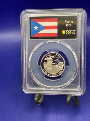 2009-S PUERTO RICO Silver Proof Quarter PR70 PCGS FLAG LABEL NICE ! - Image 1 of 4