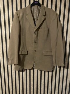 M&S Italian Fine Cotton Beige/Sandatone Blazer Smart Jacket 42”R - Picture 1 of 5