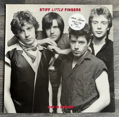 Stiff Little Fingers Live In Sweden LP numbered green vinyl number 0592 SLF - Image 1 of 4