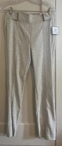 Rafaella Pants Women's Size 10 Pull-On Comfort Stretch Ankle Beige White Plaid - Picture 1 of 10