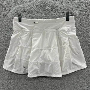 Lululemon Skort Womens 6 White Tennis Golf Gym Lined Pace Rival Skirt Skort - Picture 1 of 11