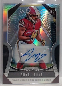 PANINI PRIZM 2019 BRYCE LOVE ROOKIE AUTO SILVER #325 COMMANDERS MSM - Foto 1 di 2