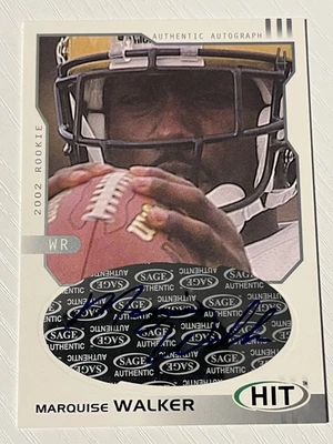 Marquise Walker 2002 SAGE Hit Silver Auto Autograph Michigan Wolverines - Image 1 of 2
