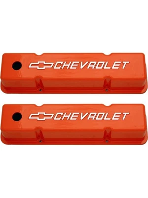 RPC Fabricated Orange, Alloy Tall Valve Cover, For S/B Chev With Chev L (R7618) - Image 1 of 4