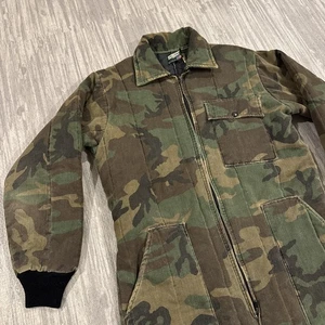 Vintage Coveralls Mens Saftbak Insulated Camo Zipper Hunting Overalls M / L - Picture 1 of 17