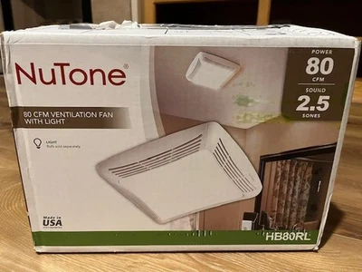 Broan NuTone 80 CFM 2.5 sones Bathroom Ventilation Exhaust Fan with Light HB80RL - Image 1 of 4