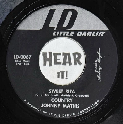 Hot Country Mover 45 COUNTRY JOHNNY MATHIS Sweet Rita LITTLE DARLIN mp3 NM Cajun - Image 1 of 2