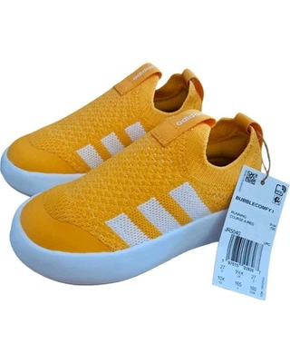 Adidas Bubblecomfy I Kids Shoes Sneakers  Size 10 Toddler Yellow / White JR5040 - Image 1 of 4