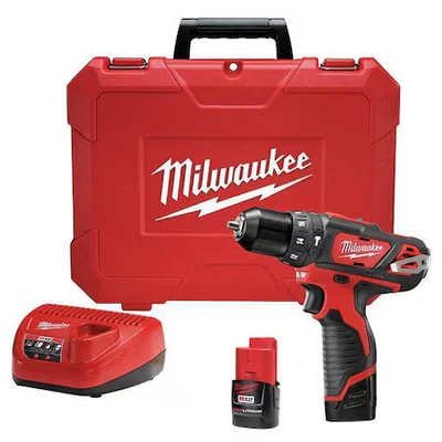 Milwaukee Tool 2408-22 12.0 V Hammer Drill, (2) 1.5Ah Batteries + Hard Case - Image 1 of 4