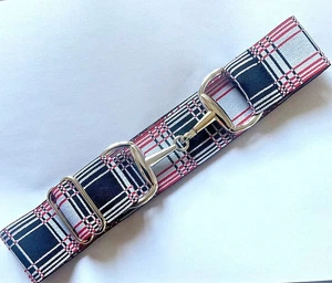 1.5 inch Equestrian Elastic Stretch Belt Plaid Snaffle Bit 20-37" Waist - Picture 1 of 26