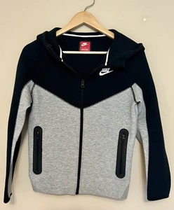 Nike Tech Zip-Up Hoodie Black & Grey Boys Youth Large FD3285-064 - Picture 1 of 3