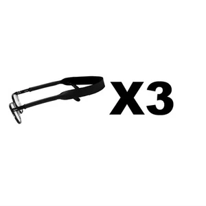 Croakies Original Solid Eyewear Retainer, Regular 2-6mm - Black (3-Pack) - Picture 1 of 2