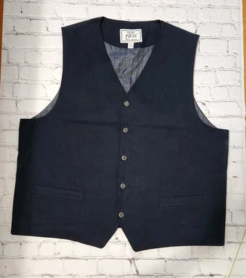 Chaleco Joseph Abboud Para Hombre Talla 1X Algodón 5 Botones Chaleco Azul Preppy Dinero Antiguo  Foto 1 de 4
