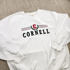 Cornell University Sweatshirt Adult Large MV Pro Weave Heavy Cotton White Crew - Picture 1 of 10