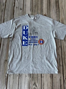 VTG 2001 Duke Blue Devils NCAA National Champions Shirt Basketball 2XL - W/ Tags - Picture 1 of 4