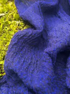 Indigo Blue Linen Fabric By 2 Meters, Organic Cotton Sewing Fabric - Picture 1 of 20