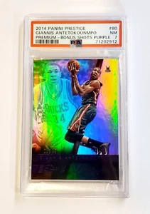 2014-15 Panini Prestige Giannis Antetokounmpo Purple Bonus Shots /49 PSA 7 POP 1 - Picture 1 of 4