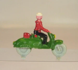 Lego scooter antiguo 1/87 forma antigua 1ª versión verde conductor rojo años 50/60 #563 - Imagen 1 de 1