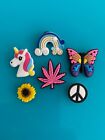 6 Shoe Charm Garden Butterfly Sun Flower Weed Leaf Plug Pin Button For Croc