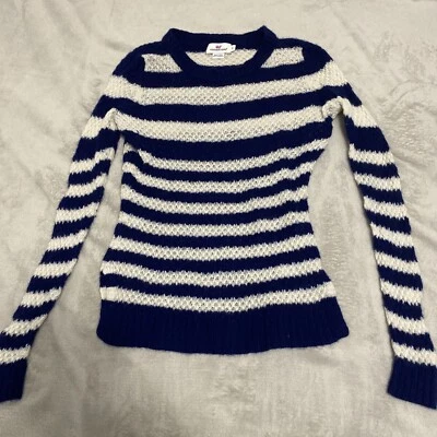 Suéter Pullover Vineyard Vines Azul Marino/Blanco Rayas Talla Pequeña 100% Cachemira Foto 1 de 4