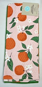 MARTHA STEWART KITCHEN TOWELS (3) ORANGES PINK GREEN 100% COTTON NWT - Picture 1 of 3