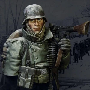 1/10 RESIN BUST German Machine Gunner Soldier in WW2 Unpainted Unassembled NEW - Picture 1 of 8