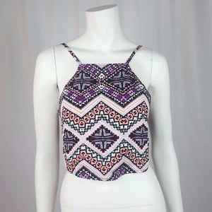 Express Crop Top Womens Size M Spaghetti Strap Tribal Boho Tie Back New New NWT - Picture 1 of 5