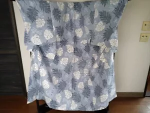Men's Boys Japanese Yukata Aloha Pattern Leaf Pattern Cotton Japan - Picture 1 of 9