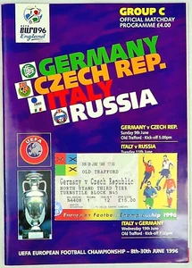 Euro 96 Alemania V Programa de Representantes Checos y Boleto 9 de junio de 1996, Grupo C Partido - Imagen 1 de 7