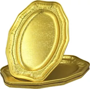 Reusable Gold Platters Aluminum Food Tray Party BBQ Christmas Sandwich Display - Picture 1 of 4