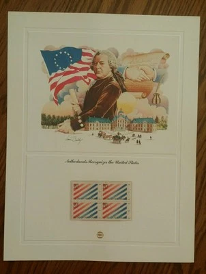MINT US STAMPS PANEL 2003 US NETHERLANDS TREATY SCOTT # 2003 BLOCK MNH - Image 1 of 4