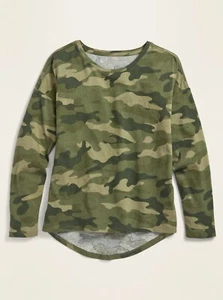 Old Navy Kid Girls Softest Scoop-Neck Long-Sleeve Printed Tee Size Small (6-7) - Picture 1 of 1