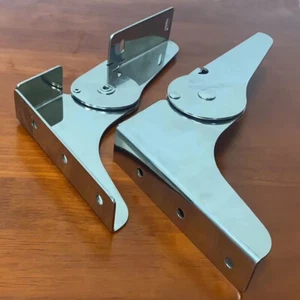 7mm Dia. Silver Ranger Boat Folding Seat Hinge Bracket Stainless Steel 2Pack - Picture 1 of 11