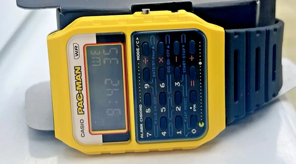 Casio CA-53WPC-1BER PAC-MAN Calculator Watch Official Stockist 2 Year