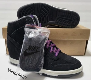 Größe 8,5 Nike Dunk Sky Hi "Black Court Purple" Wildleder versteckter Keil Vintage 2012 - Bild 1 von 12
