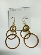 Argento Vivo gold tone Endless Hoop Earrings NEW  